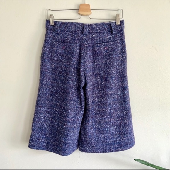 Marc Jacobs Purple Tweed Wide Leg Crop Pants Size 2 - Picture 2 of 8